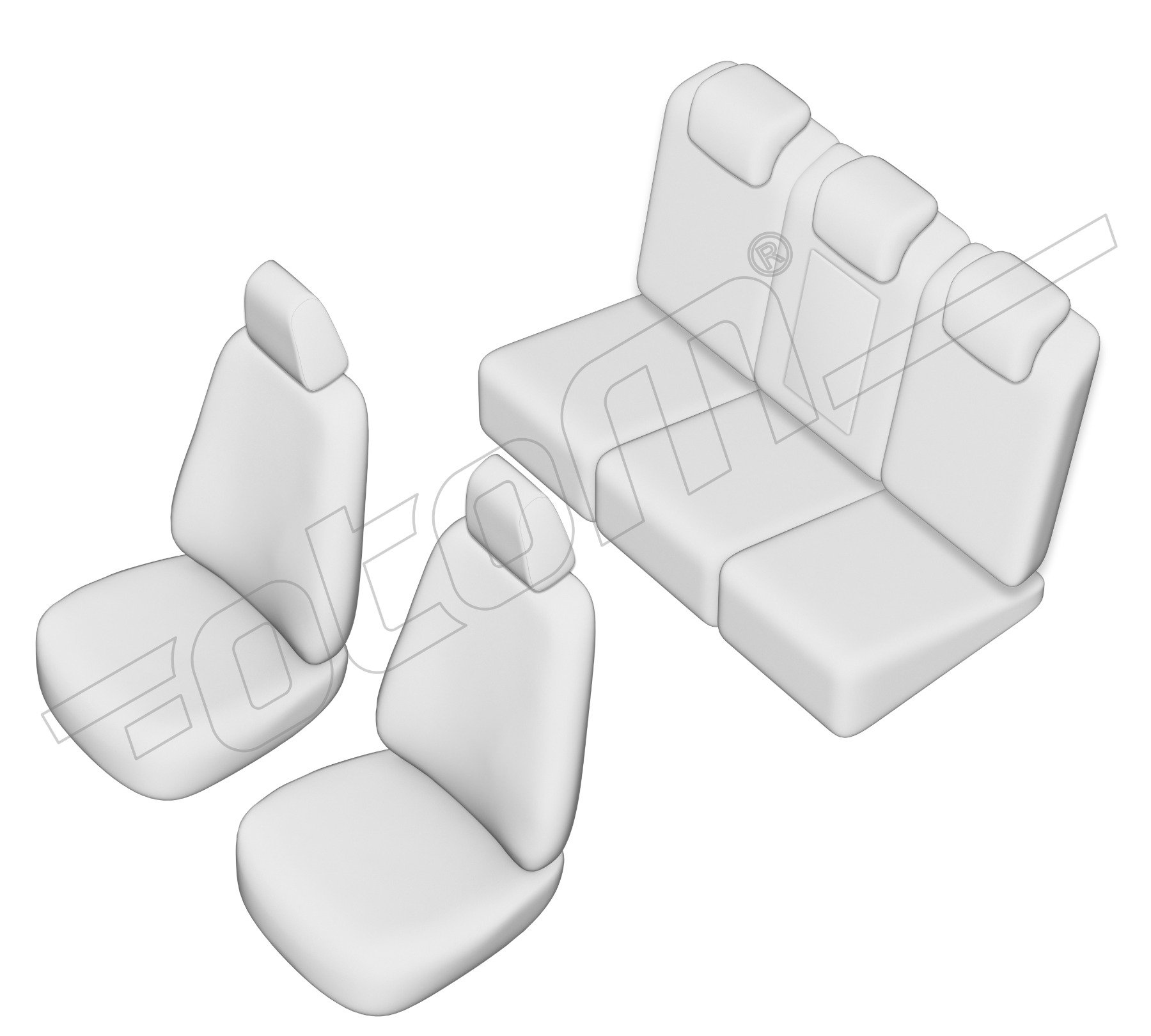 Stoelhoezen BMW X6 2008-2014, set van 5