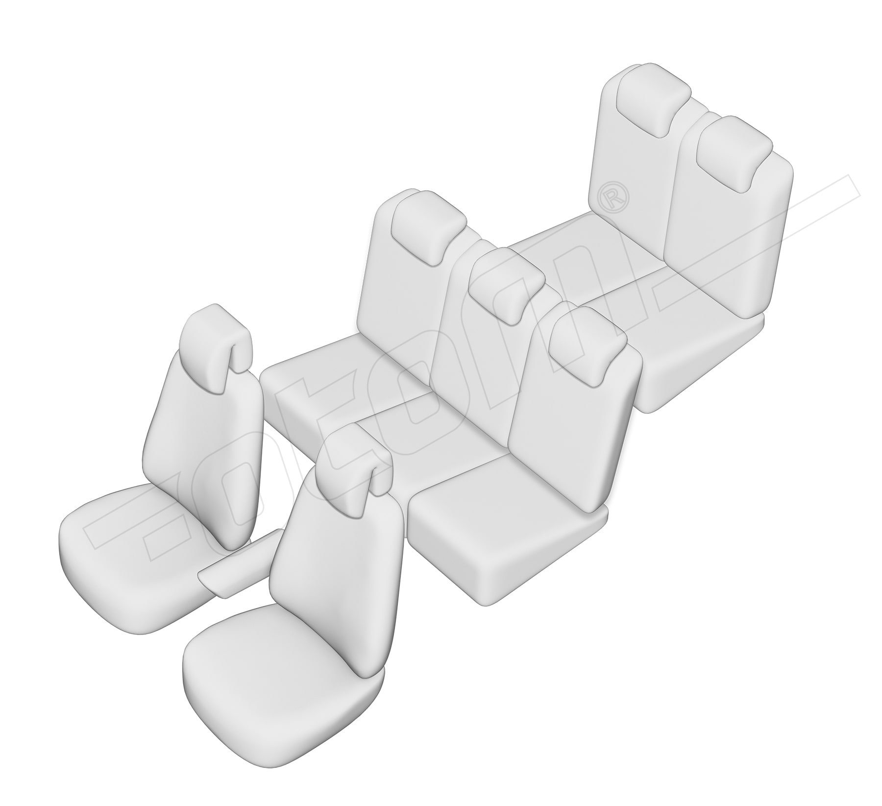 Stoelhoezen Citroën C4 Picasso 2006-2013, set van 7