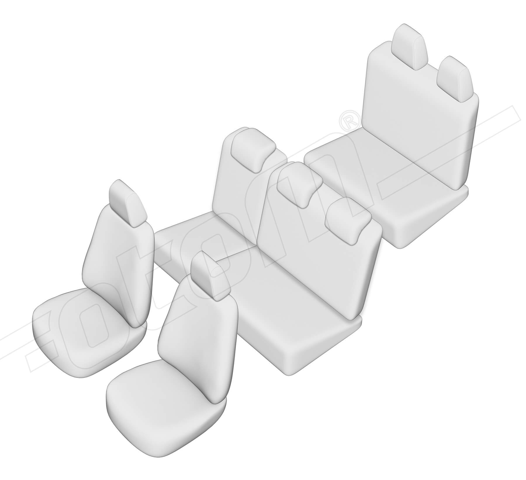 Stoelhoezen Dacia Logan 2004-2013, set van 7