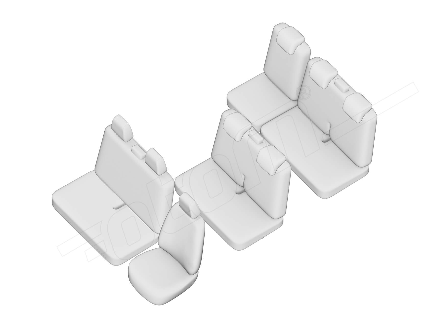 Stoelhoezen Fiat Scudo 2006-2016, set van 8