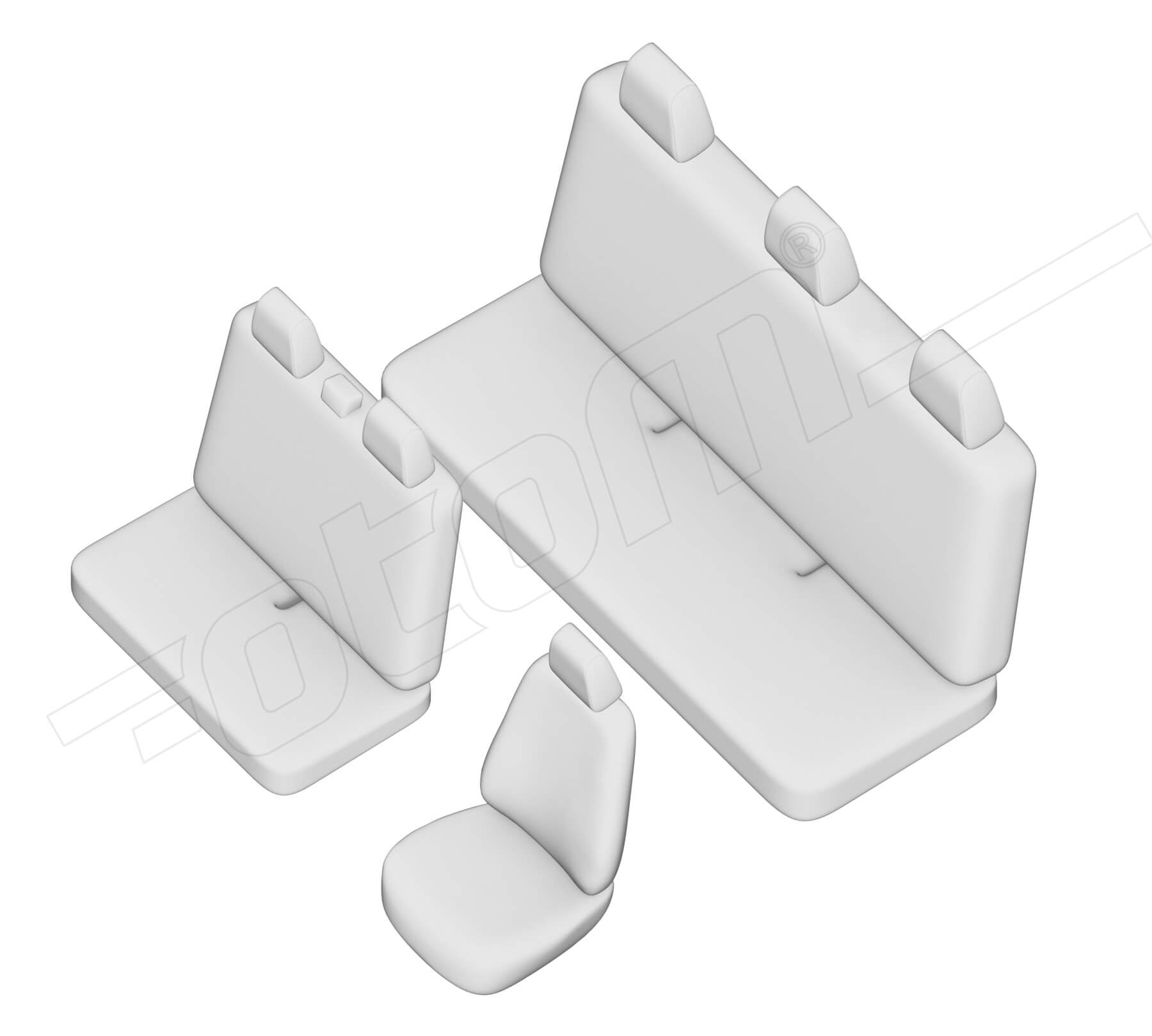 Stoelhoezen Ford Transit 2006-2014, set van 6