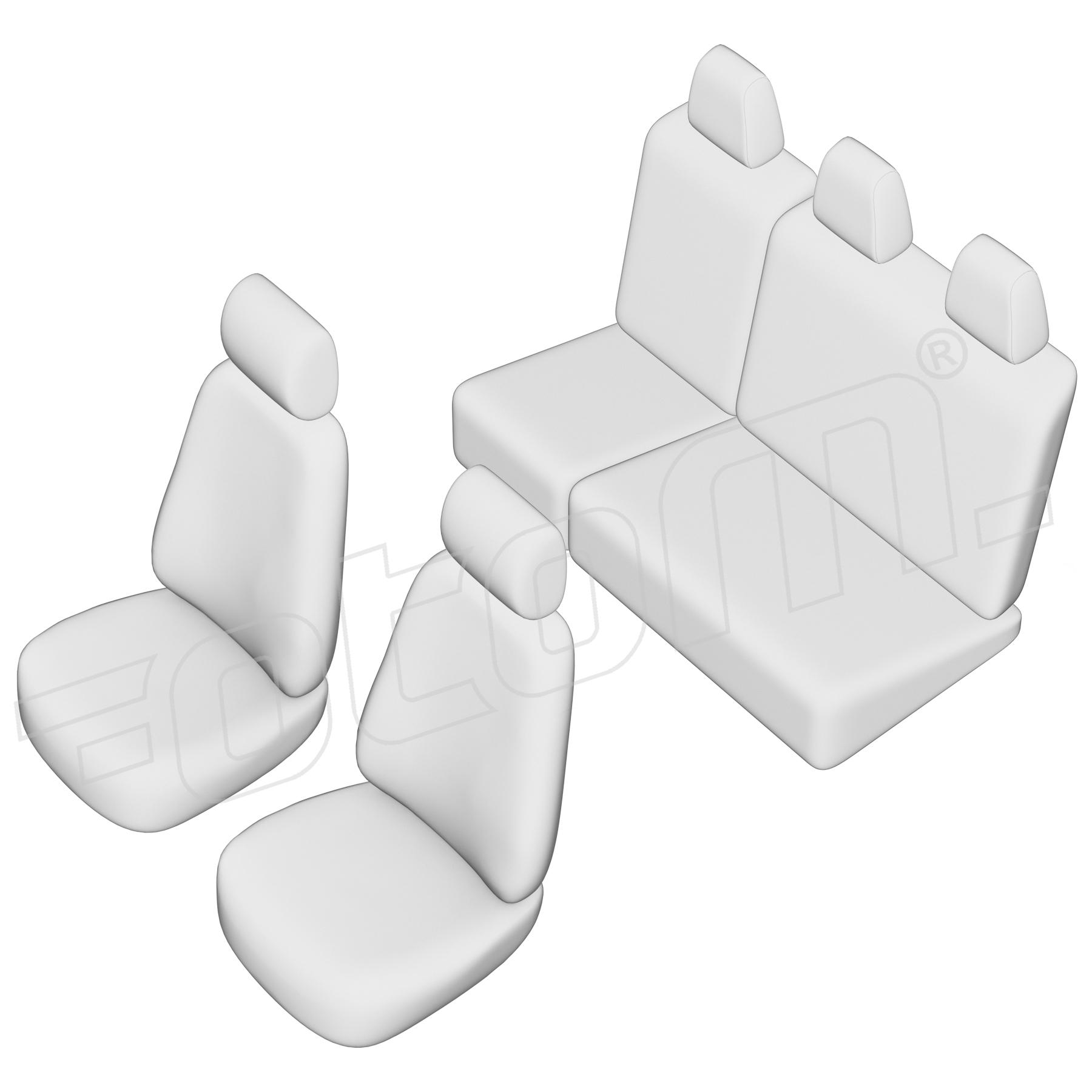 Stoelhoezen Ford Kuga 2013-2017, set van 5