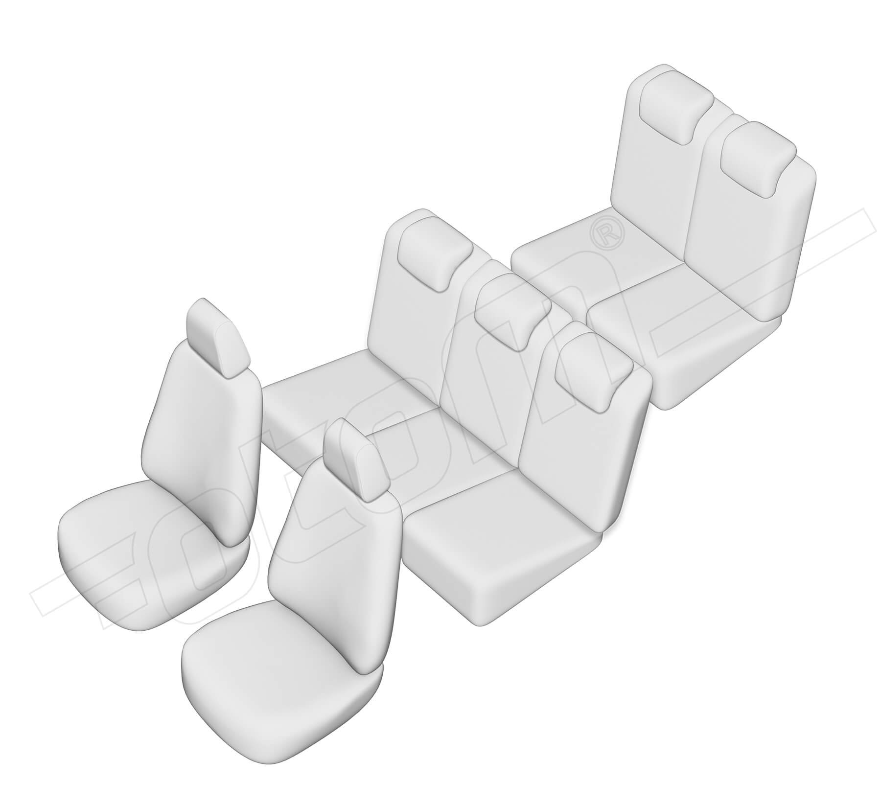 Stoelhoezen Ford C-Max 2010-2019, set van 7