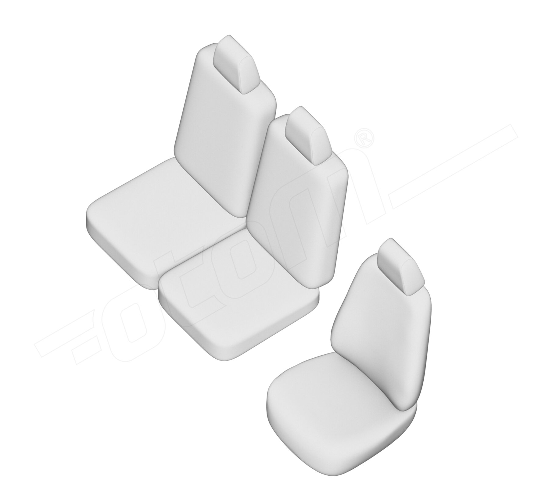 Stoelhoezen Ford Connect 2019-2021, set van 3