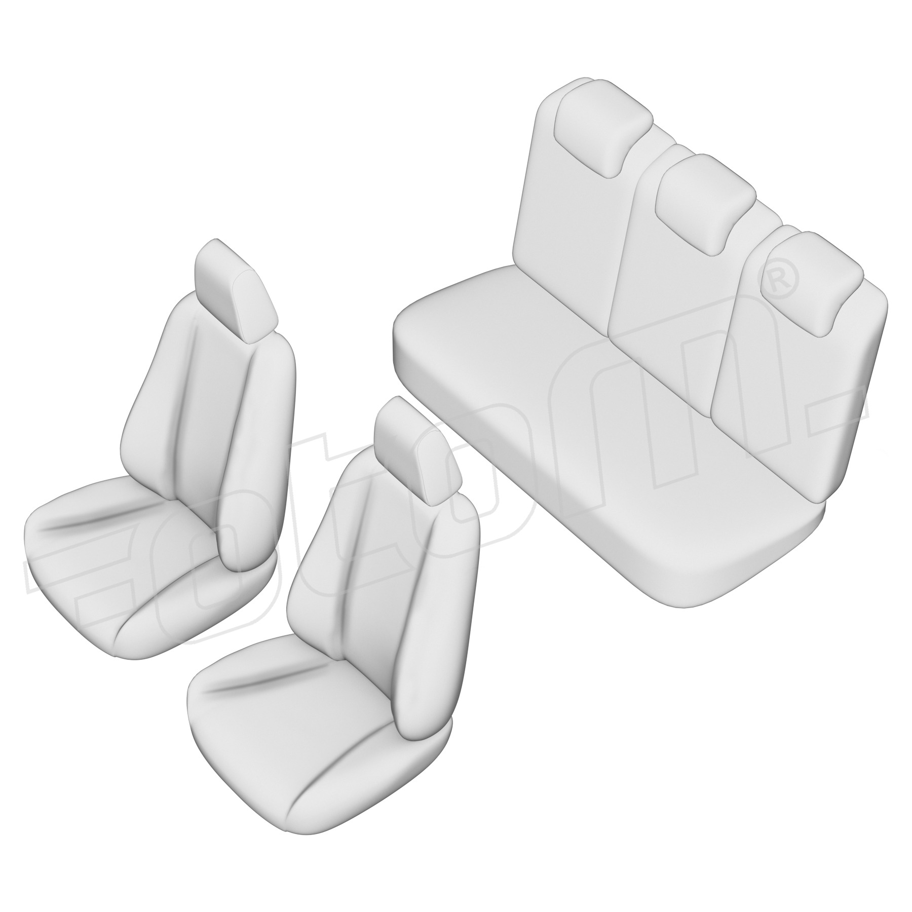 Stoelhoezen Ford Puma 2019-heden, set van 5