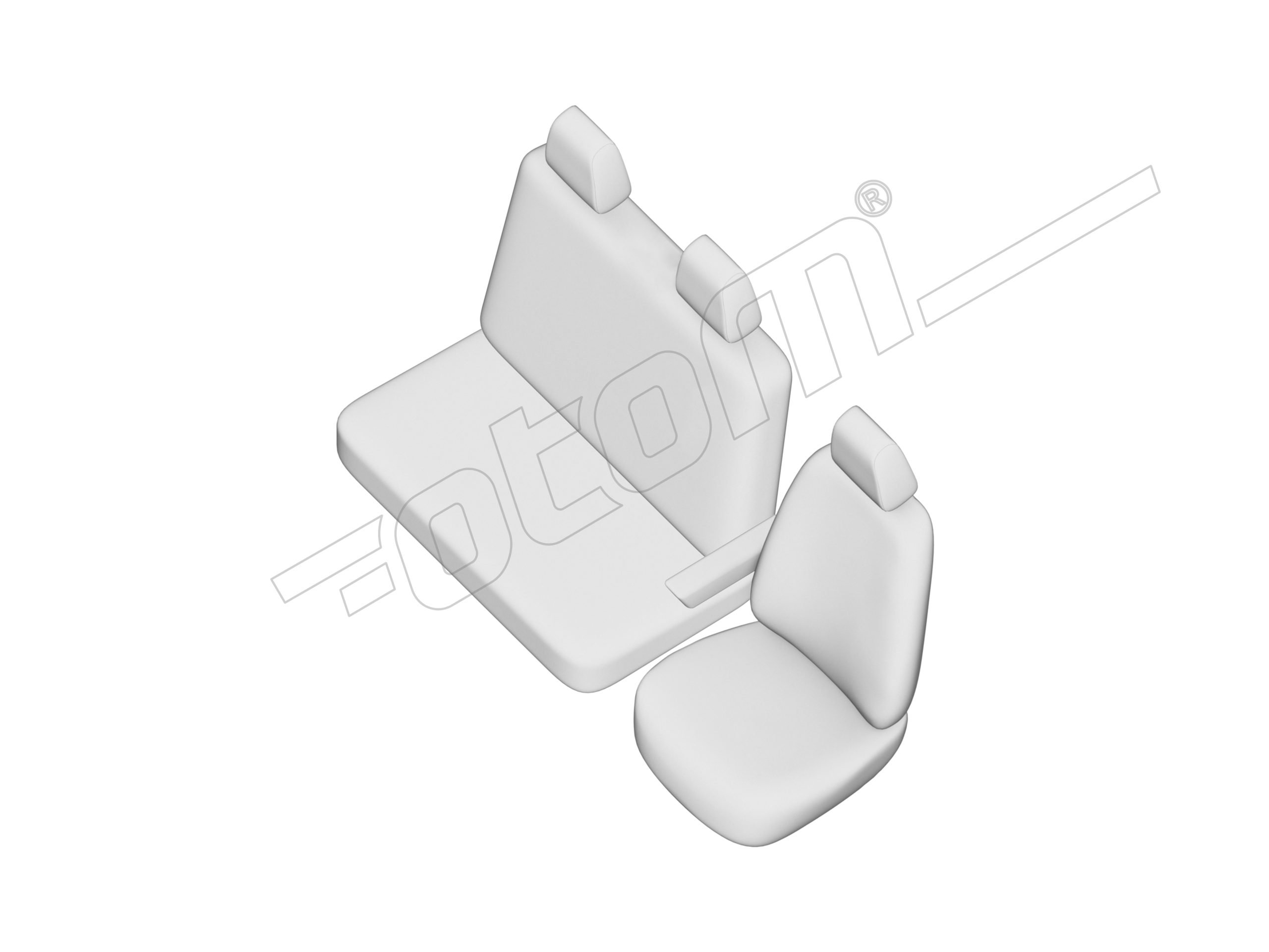 Stoelhoezen Ford Transit Custom 2023-heden, set van 3