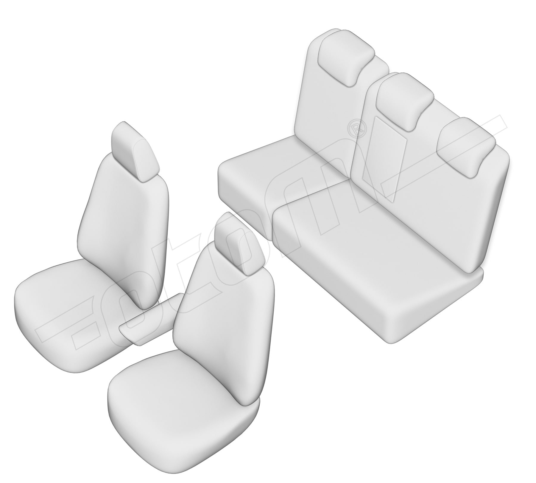 Stoelhoezen Hyundai Santa FE 2006-2012, set van 5