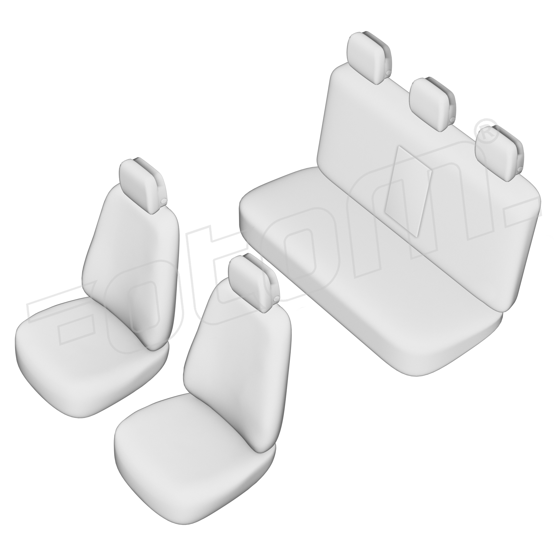 Stoelhoezen Mercedes-Benz C-Klasse 2000-2007, set van 5