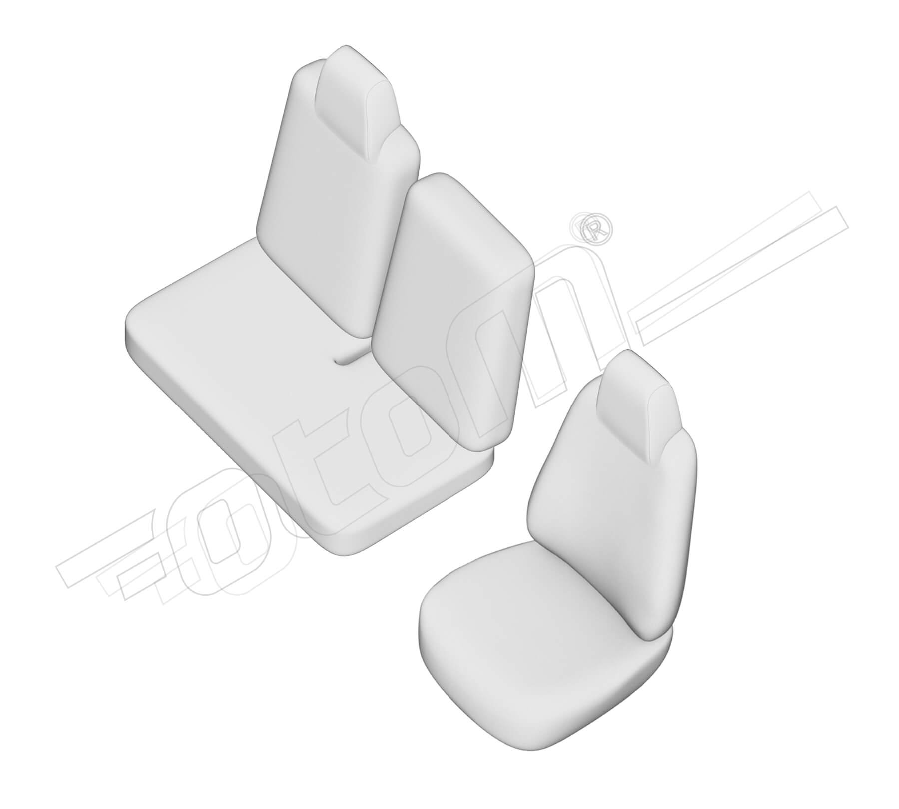 Stoelhoezen Mitsubishi Canter 2007-2015, set van 3