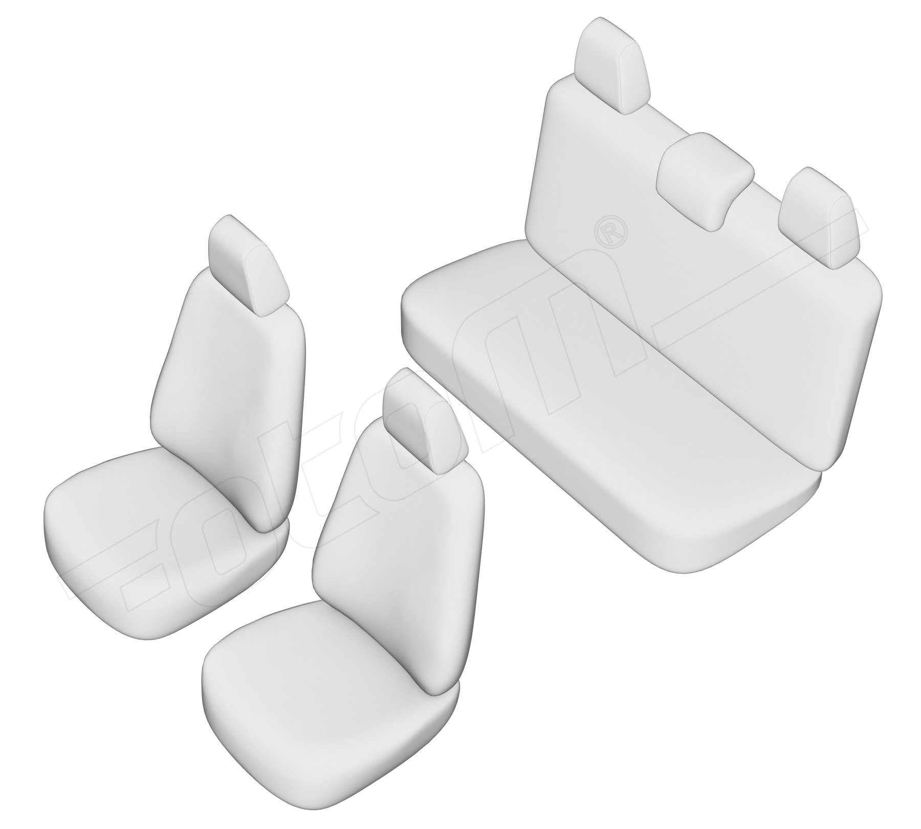 Stoelhoezen Mitsubishi L-200 1997-2006, set van 5