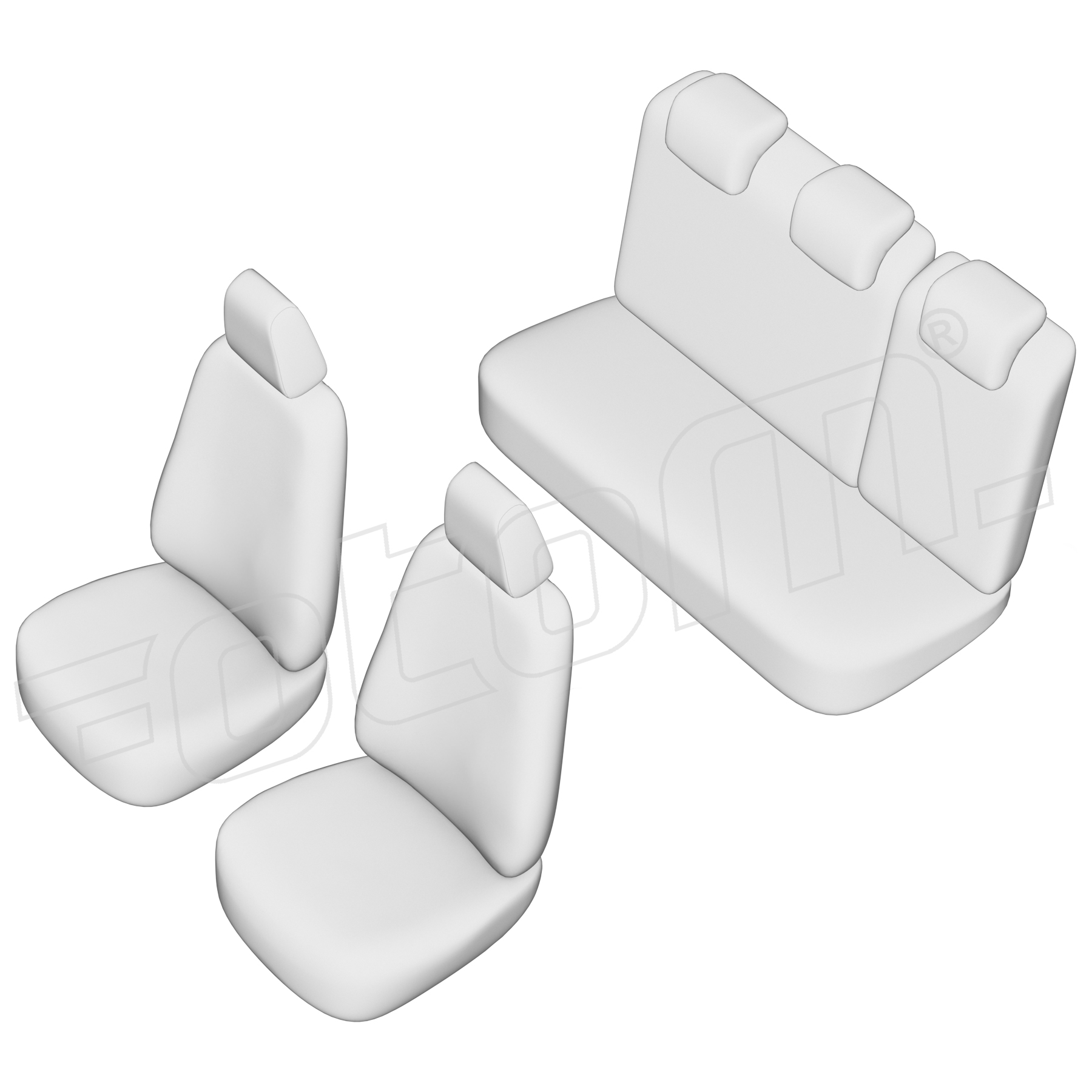 Stoelhoezen Mitsubishi Colt 2004-2008, set van 5
