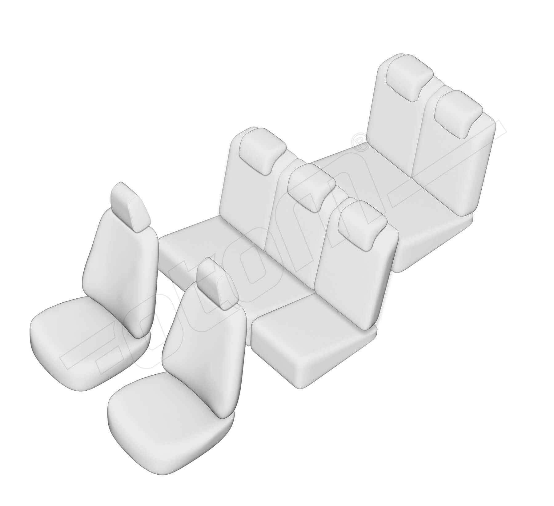 Stoelhoezen Nissan Qashqai+2 2007-2014, set van 7