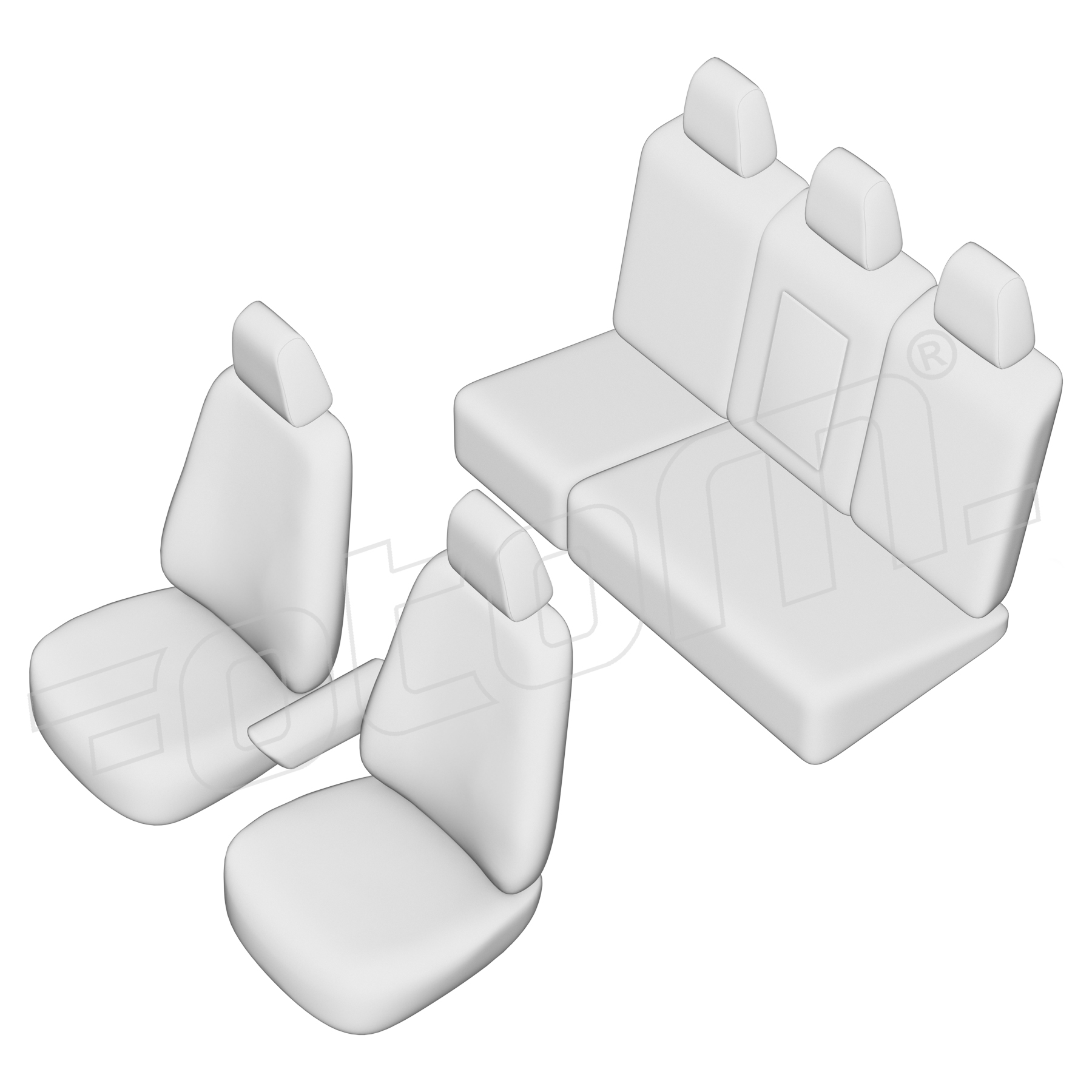 Stoelhoezen Nissan X-Trail 2014-2021, set van 5