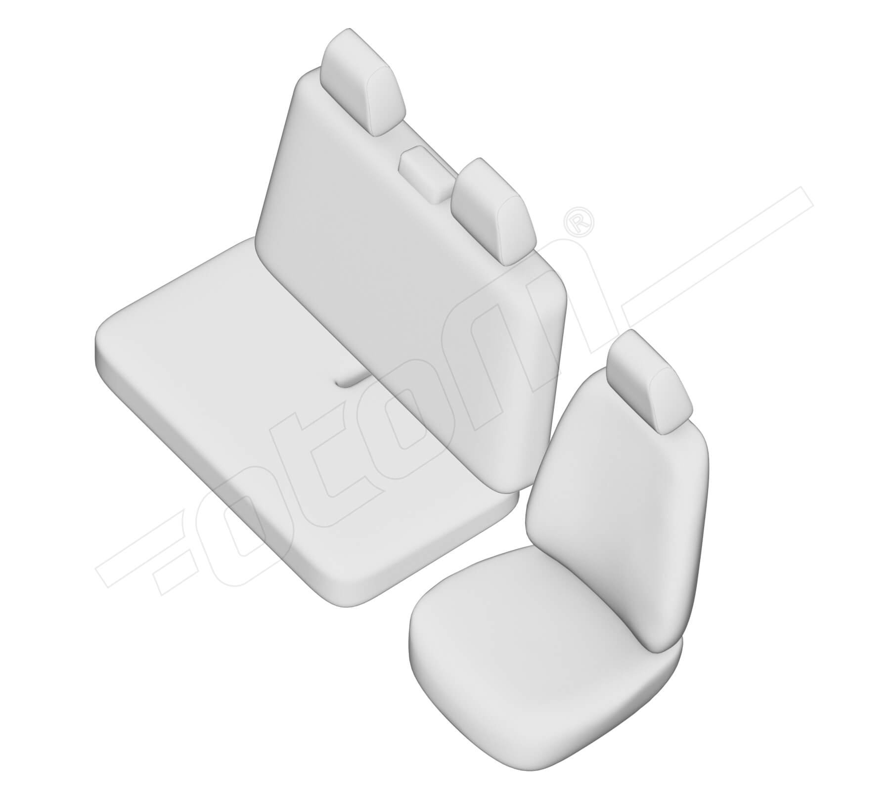 Stoelhoezen Opel Vivaro 2001-2014, set van 3