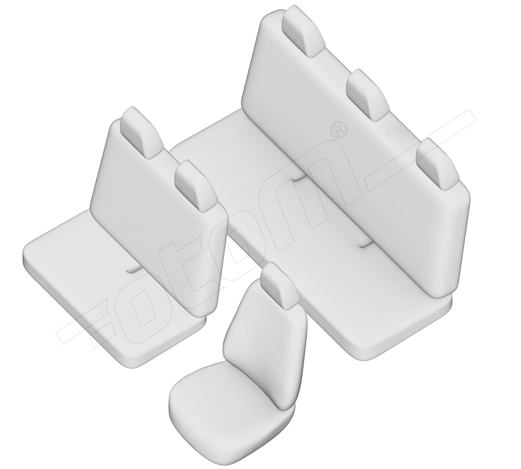Stoelhoezen Opel Vivaro 2001-2014, set van 6