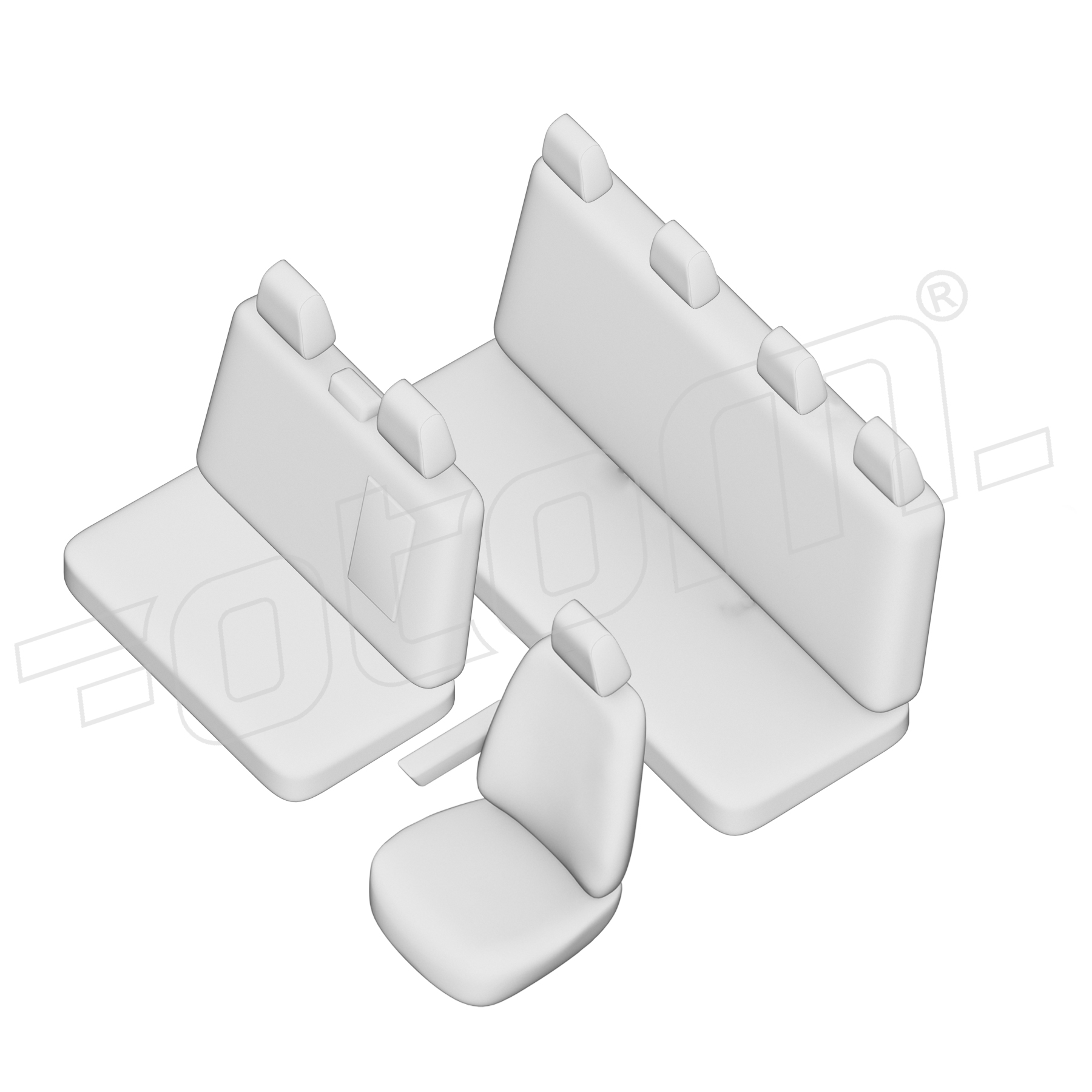 Stoelhoezen Opel Movano 2010-2021, set van 7