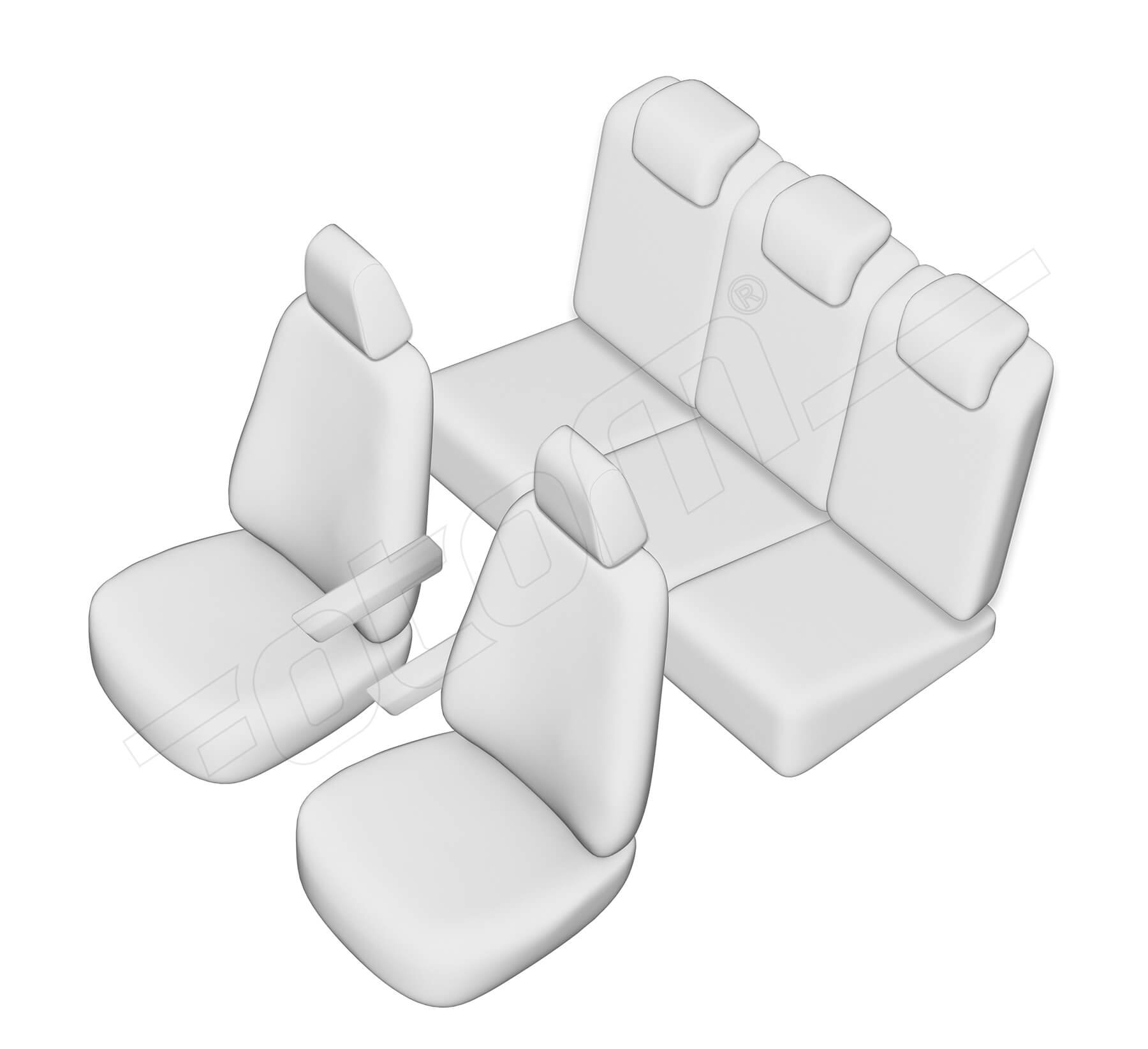 Stoelhoezen Peugeot Partner Tepee 2008-2018, set van 5