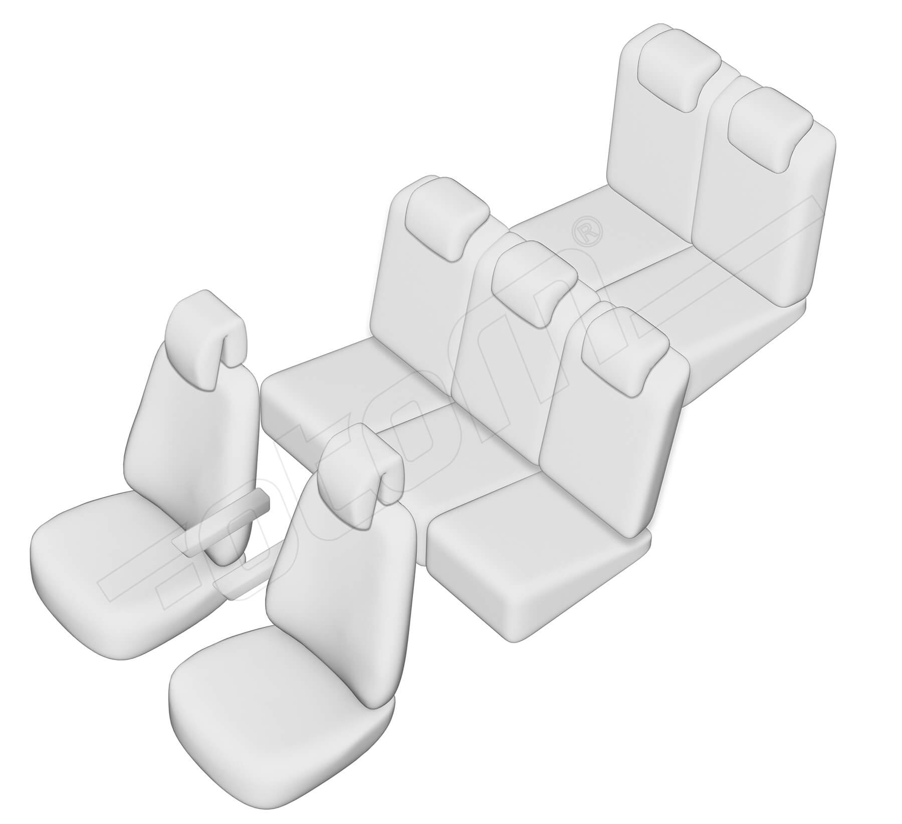 Stoelhoezen Peugeot 5008 2009-2016, set van 7