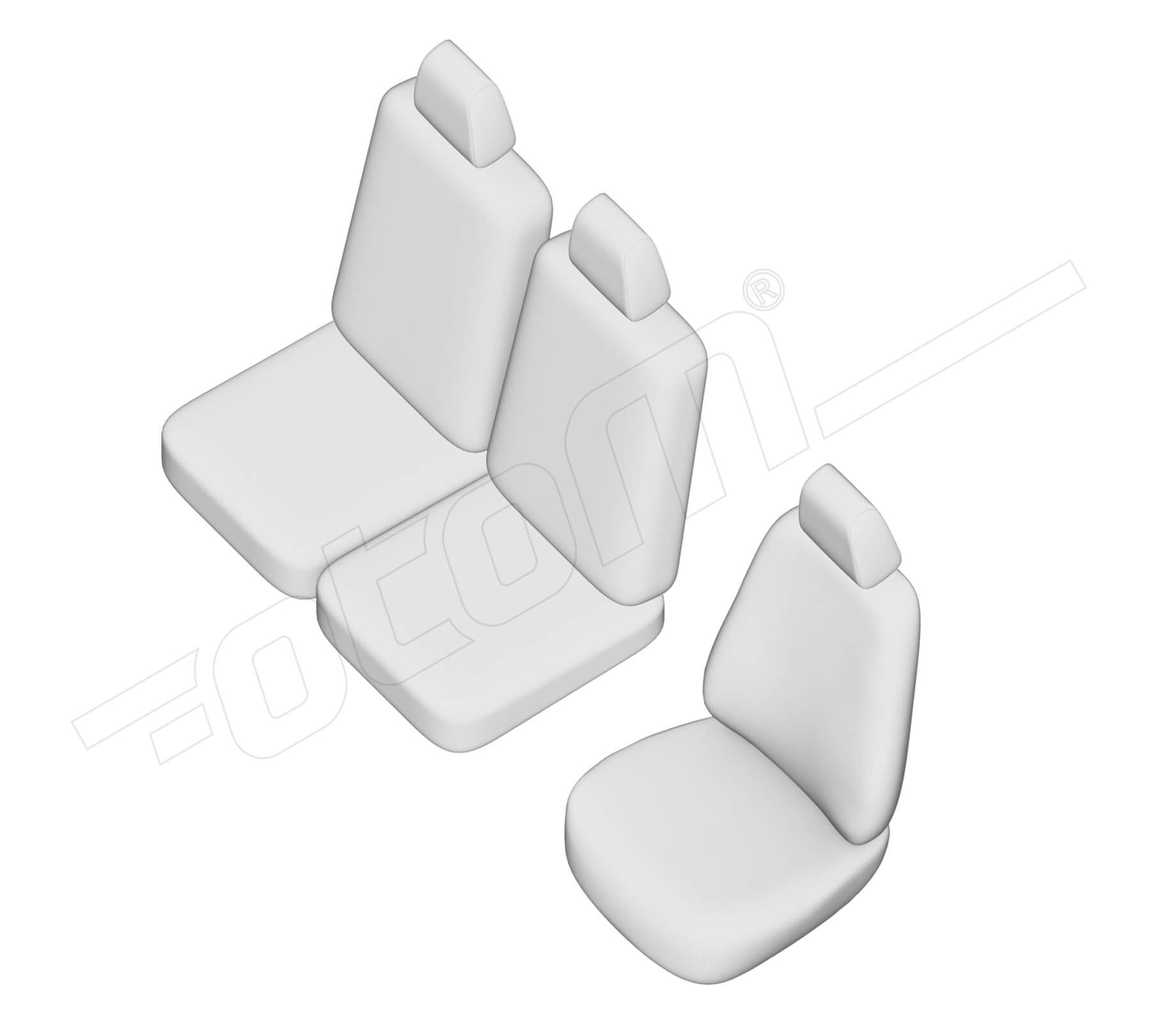 Stoelhoezen Peugeot Partner Tepee 2008-2018, set van 3