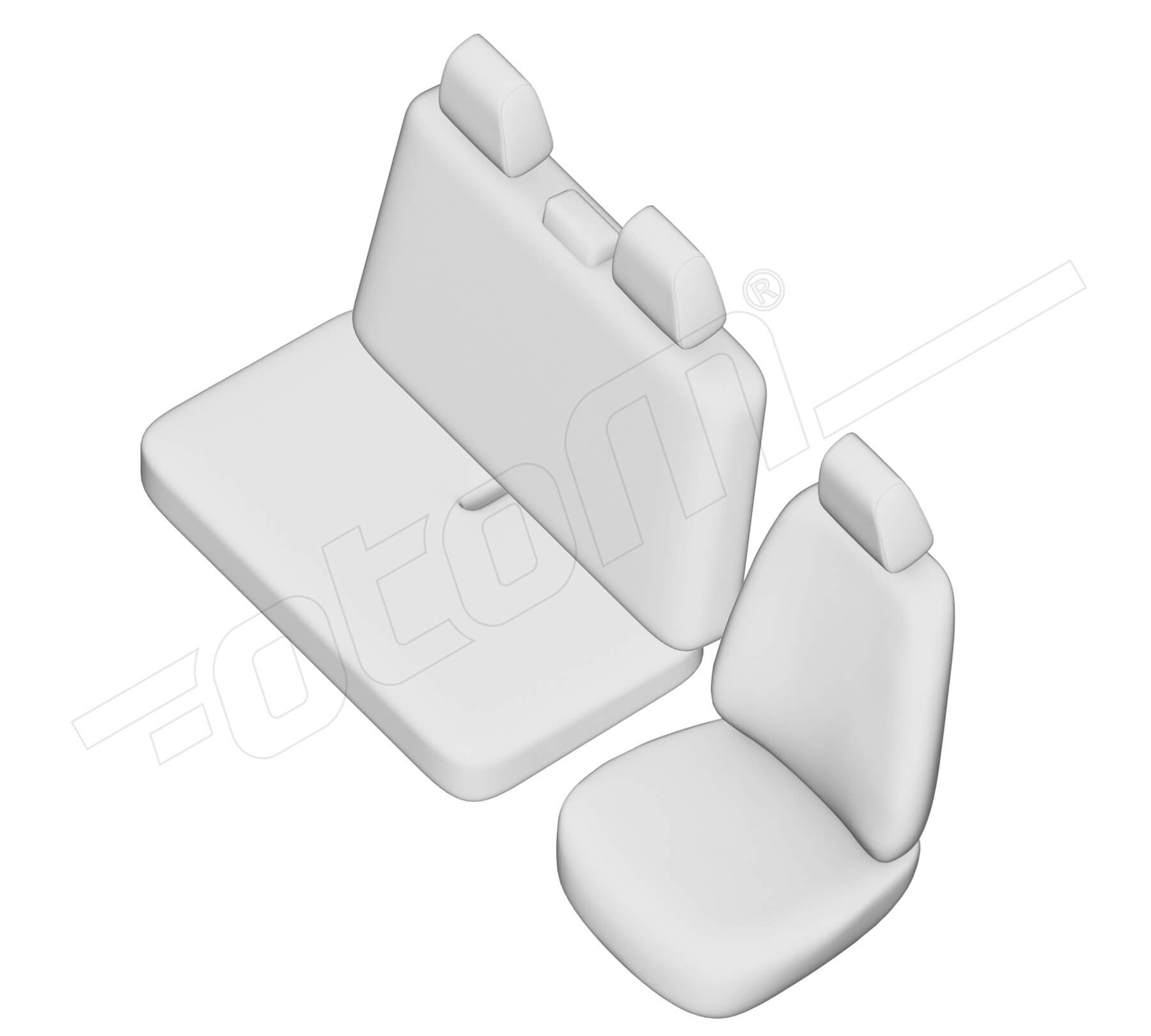 Stoelhoezen Peugeot Expert 2007-2016, set van 3