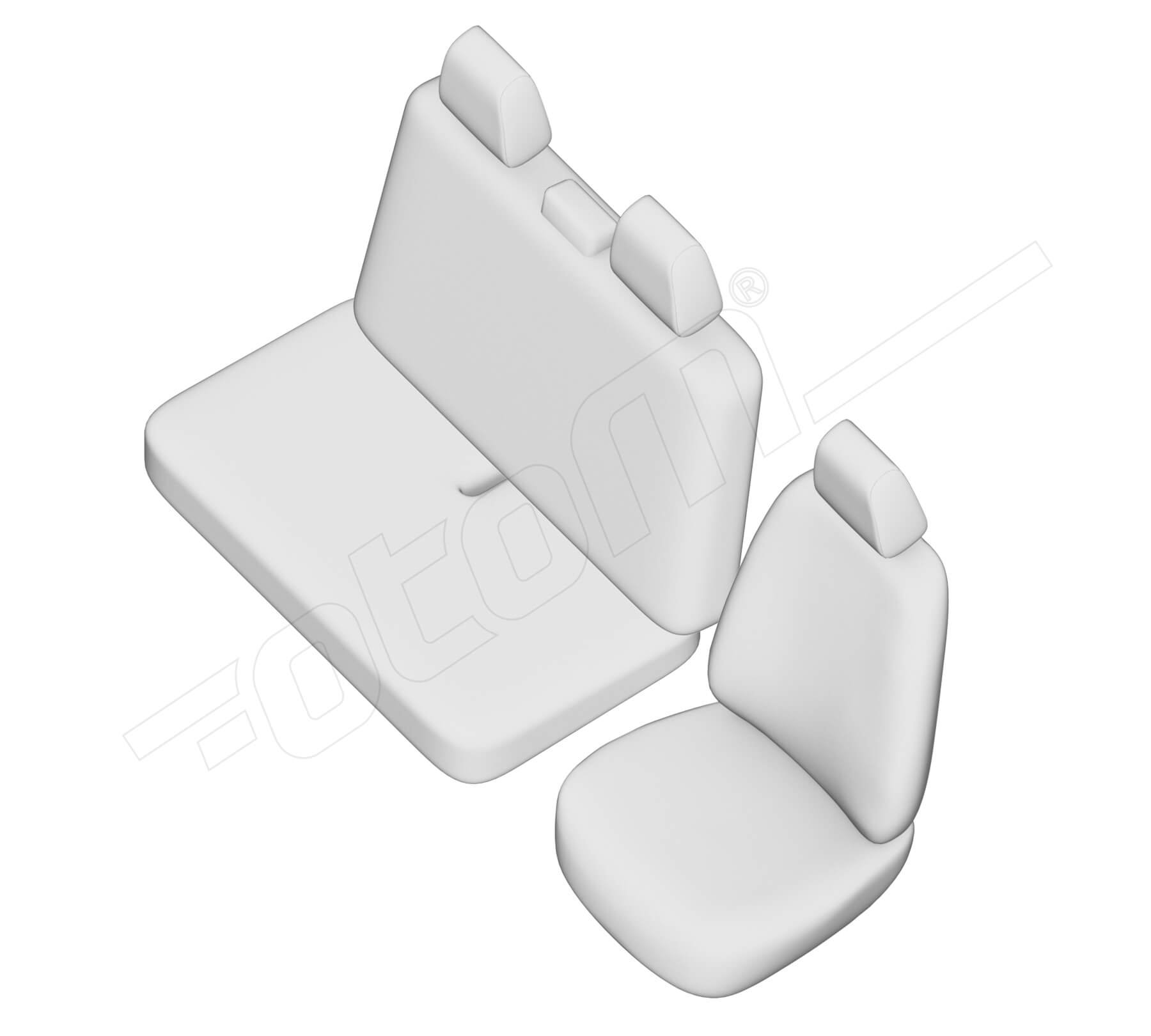 Stoelhoezen Renault Trafic 2004-2014, set van 3