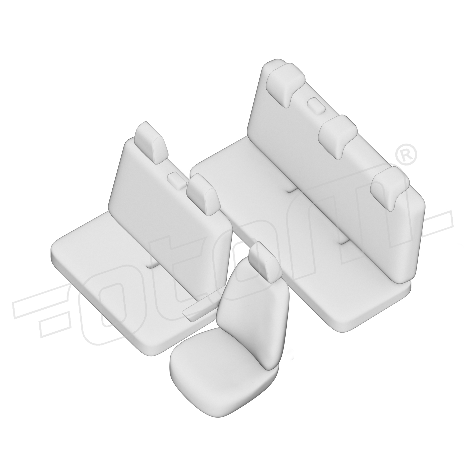 Stoelhoezen Renault Trafic 2004-2014, set van 6