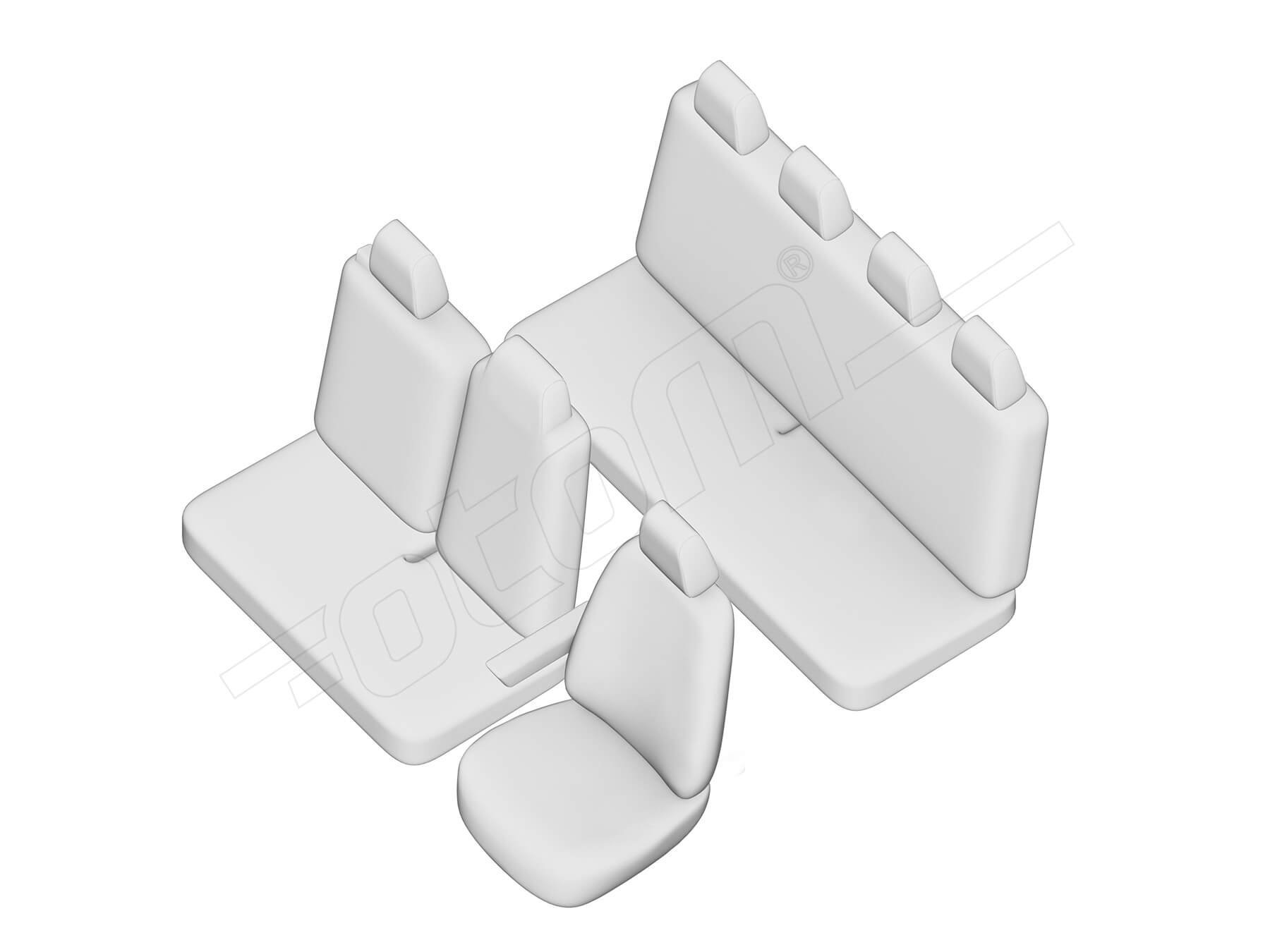 Stoelhoezen Renault Master 2011-2019, set van 7