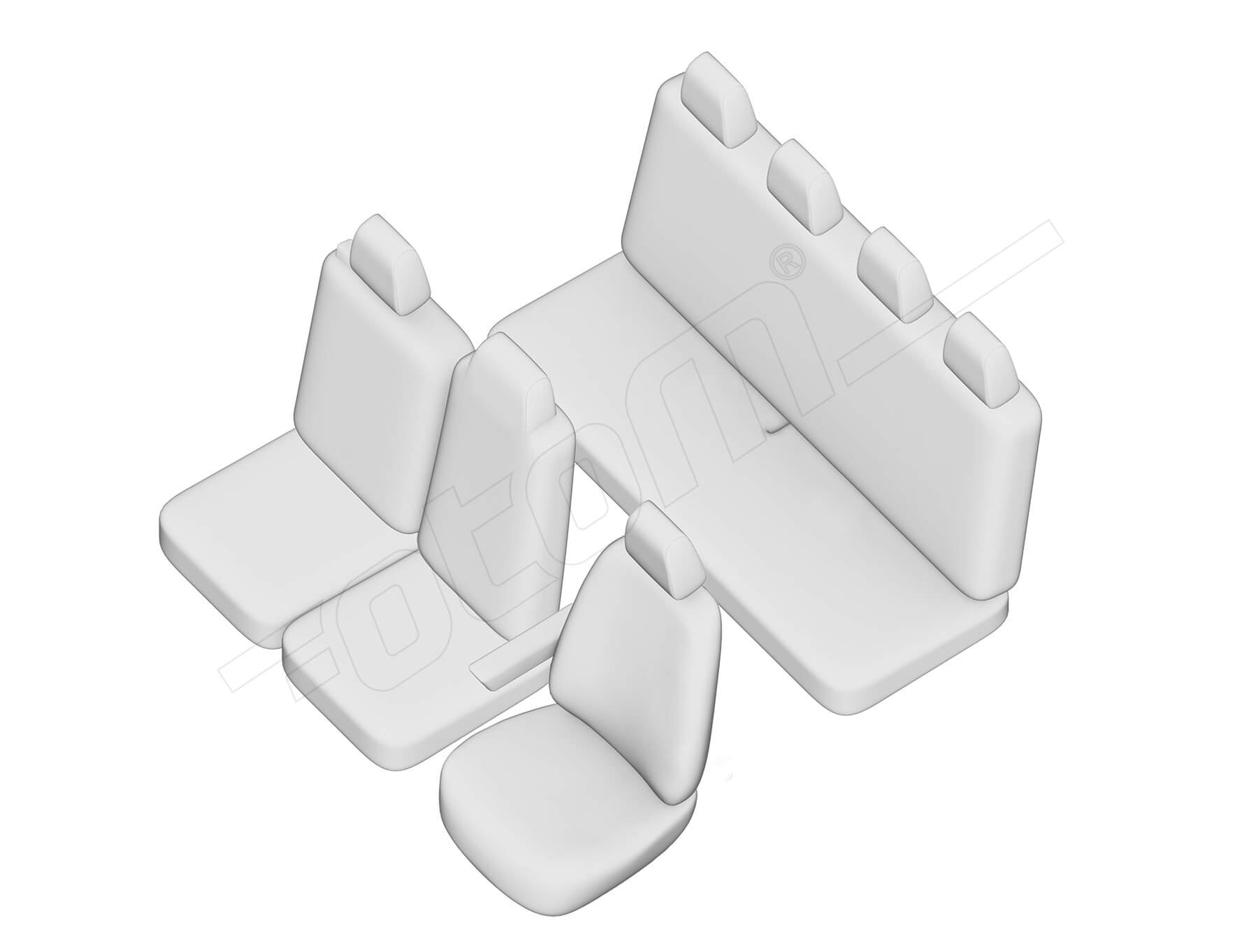 Stoelhoezen Renault Master 2011-2019, set van 7