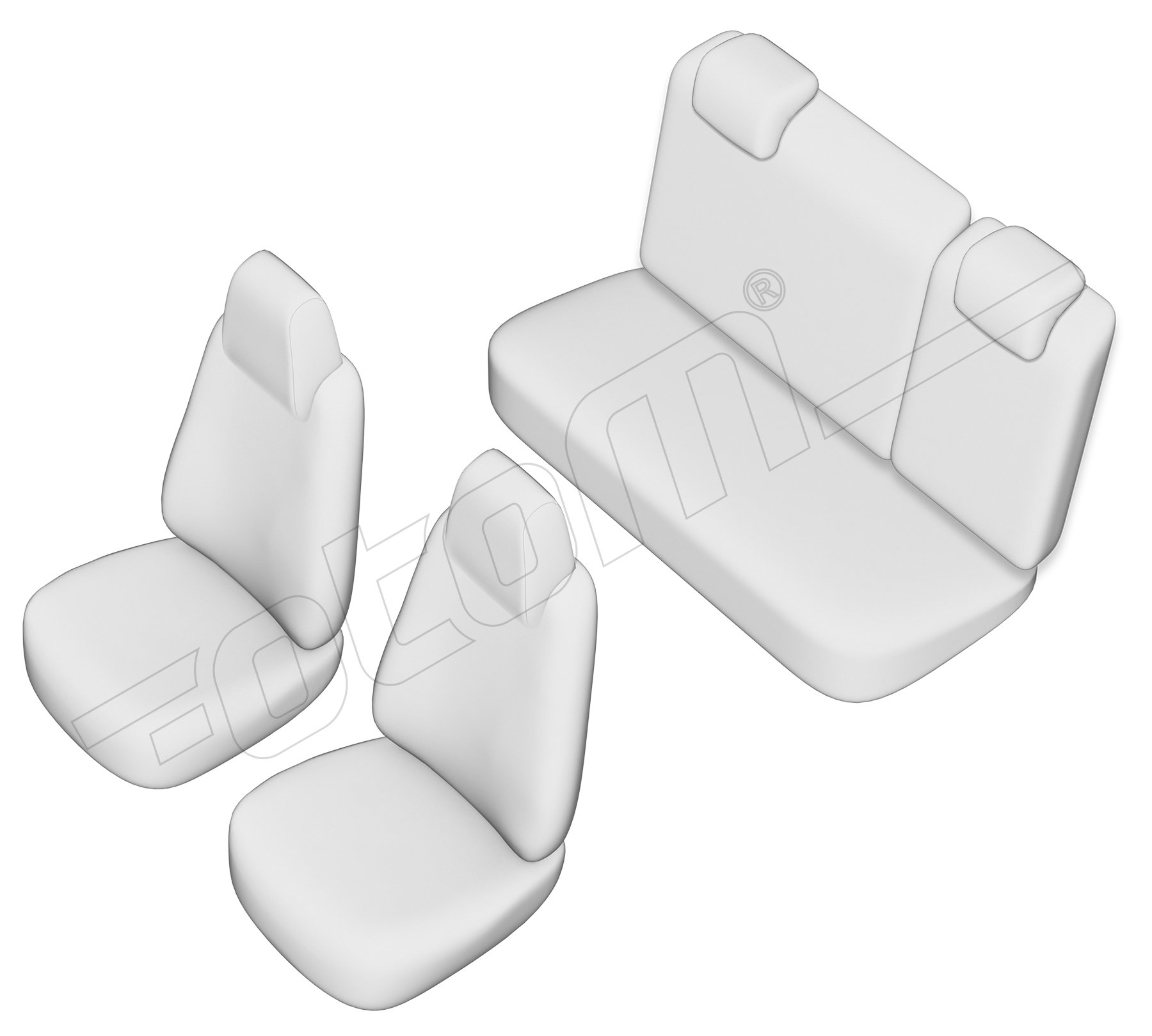 Stoelhoezen Seat Mii 2012-heden, set van 5