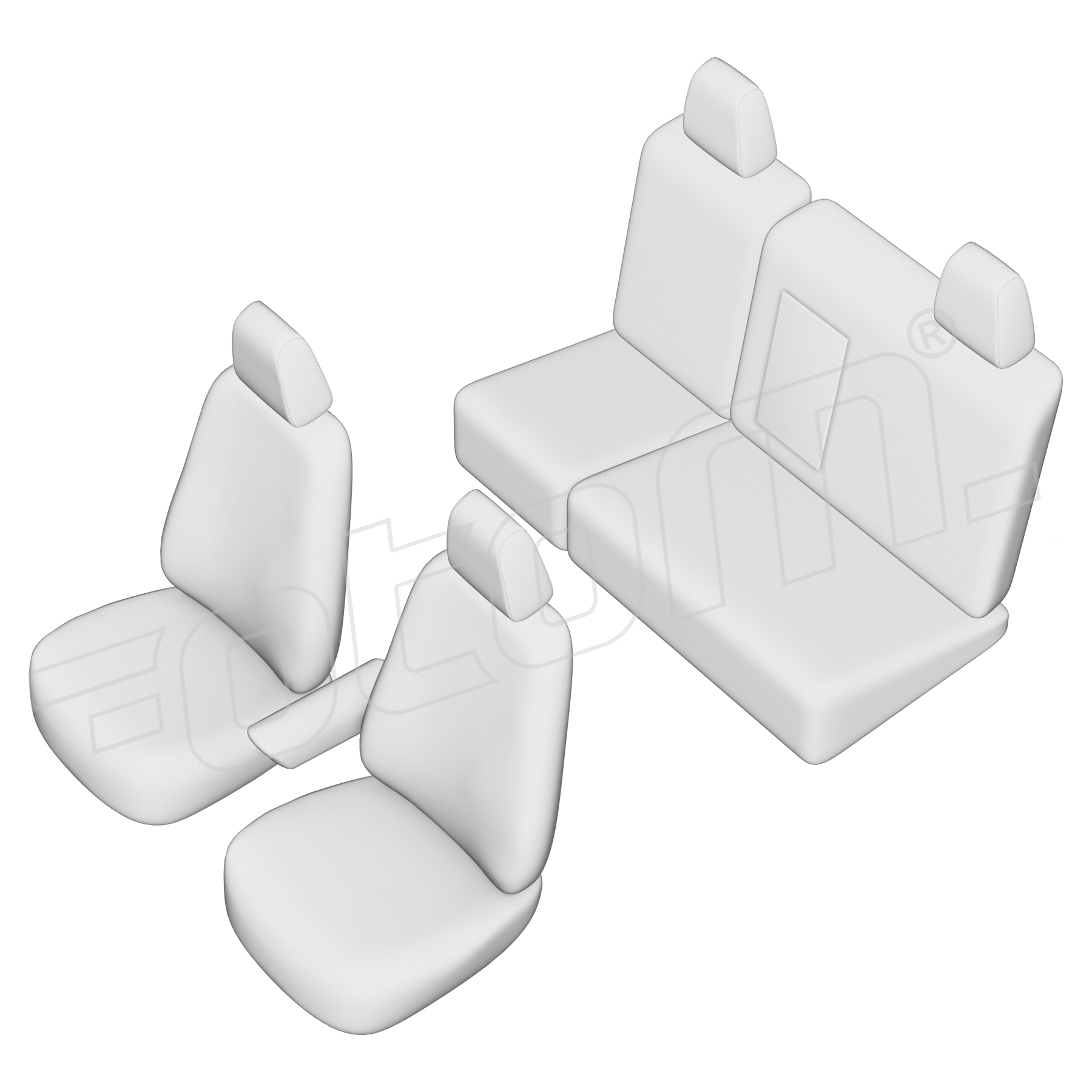 Stoelhoezen SsangYong Rexton 2003-2017, set van 5