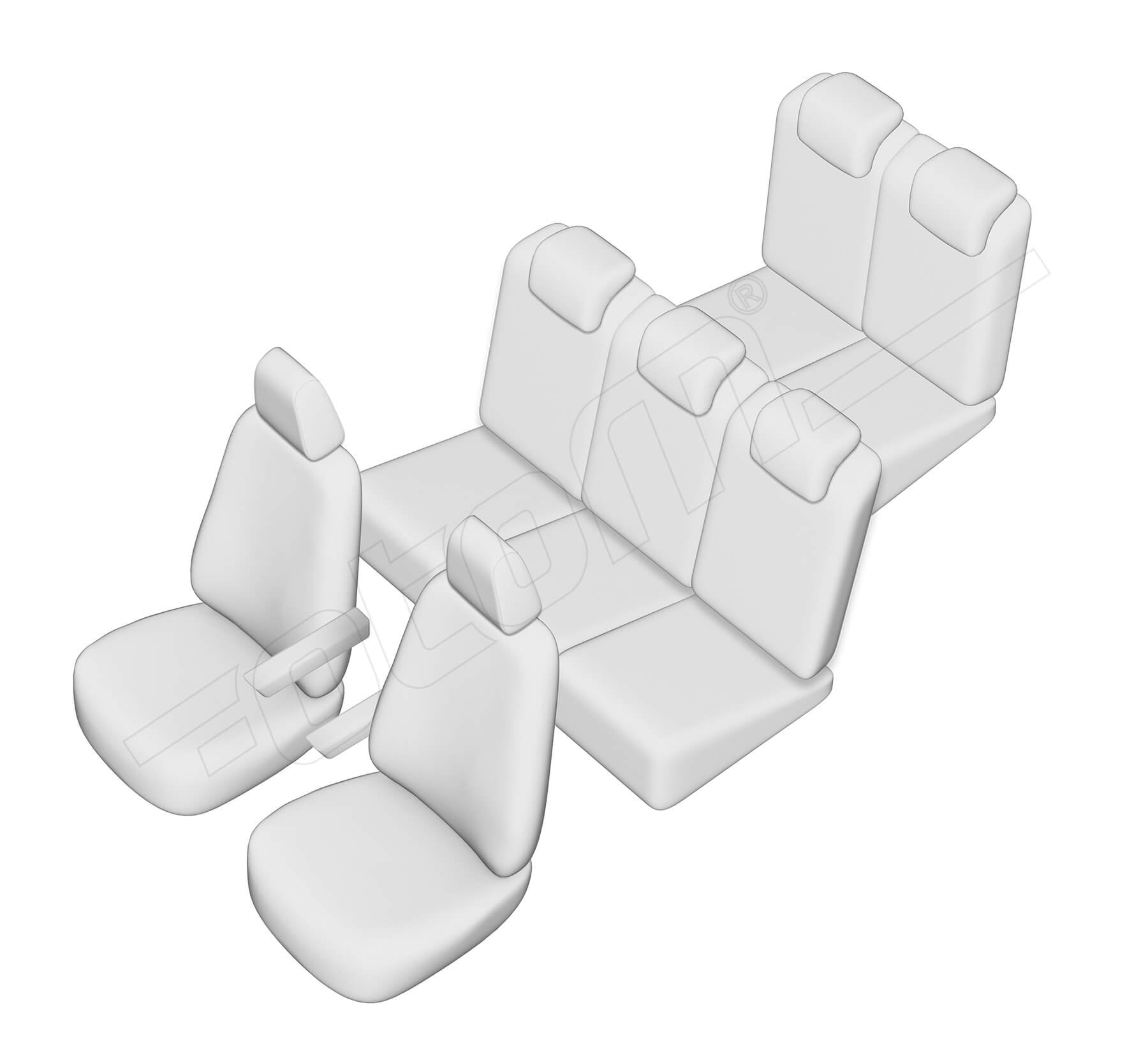 Stoelhoezen Toyota Verso 2002-2009, set van 7