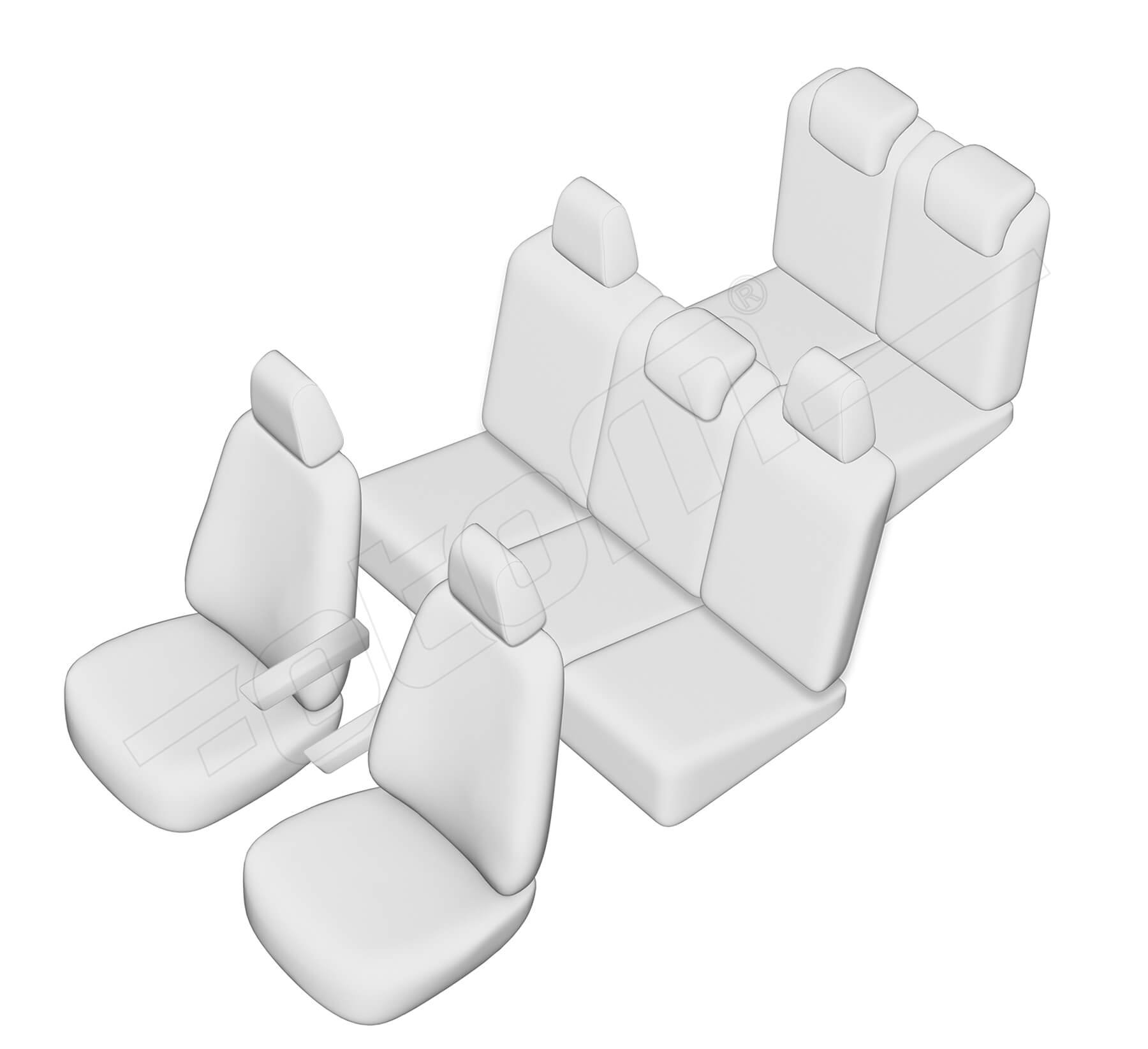 Stoelhoezen Toyota Verso 2010-2019, set van 7