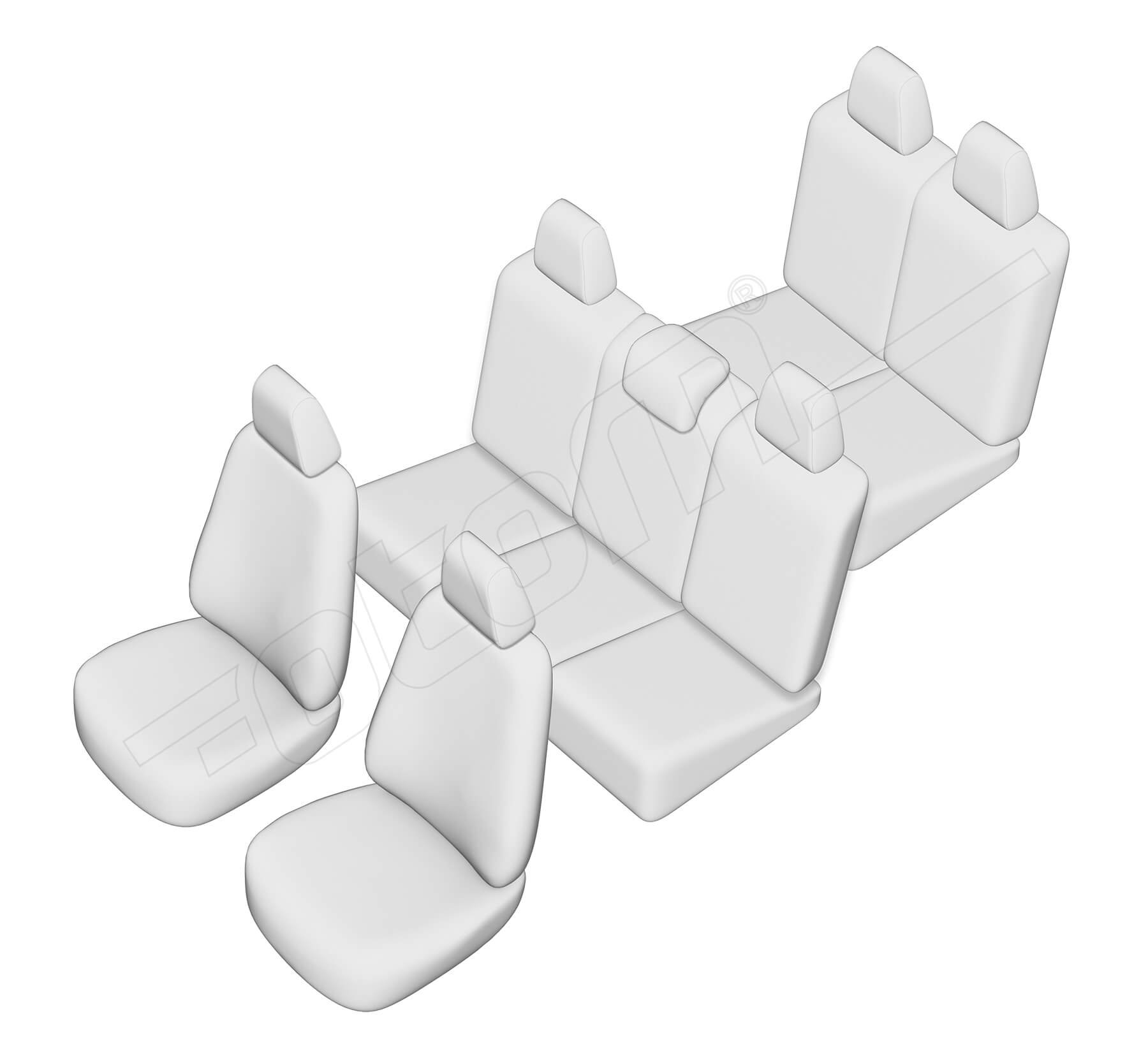 Stoelhoezen Volkswagen Touran 2003-2015, set van 7