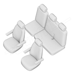 Stoelhoezen Volkswagen Transporter T5 2004-2015, set van 5