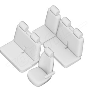 Stoelhoezen Volkswagen Transporter T5 2004-2015, set van 6