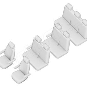 Stoelhoezen Volkswagen Transporter T5 2004-2015, set van 9