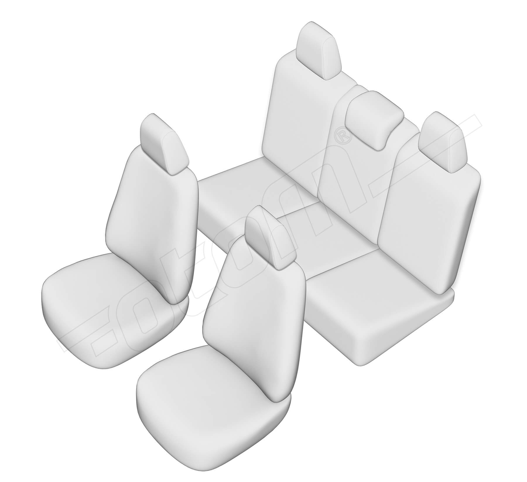 Stoelhoezen Volkswagen Touran 2003-2015, set van 5