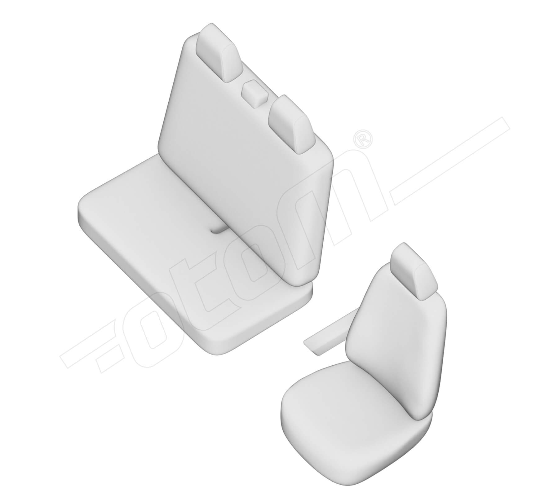 Stoelhoezen Volkswagen Crafter 2006-2015, set van 3
