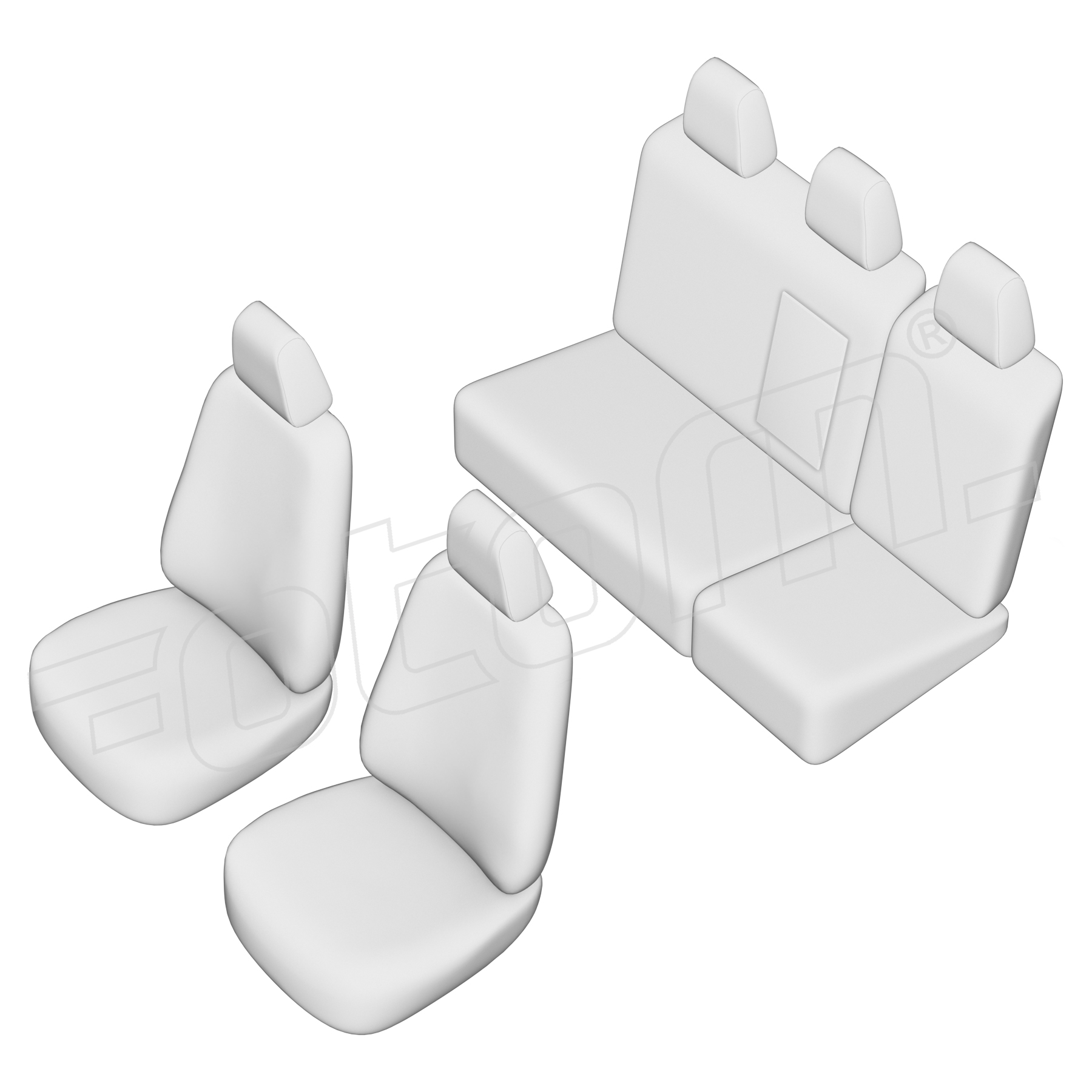 Stoelhoezen Volkswagen Touareg 2002-2010, set van 5