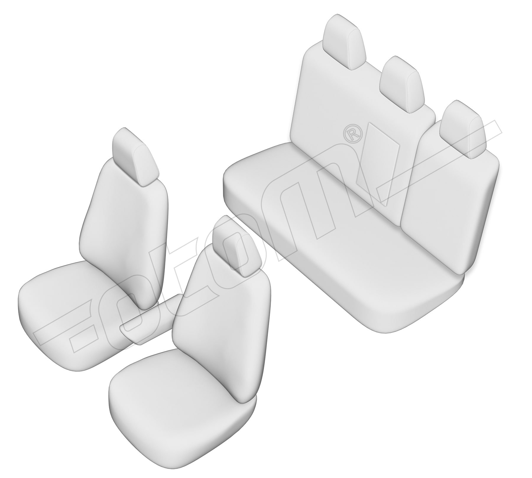 Stoelhoezen Volvo V40 2012-2019, set van 5