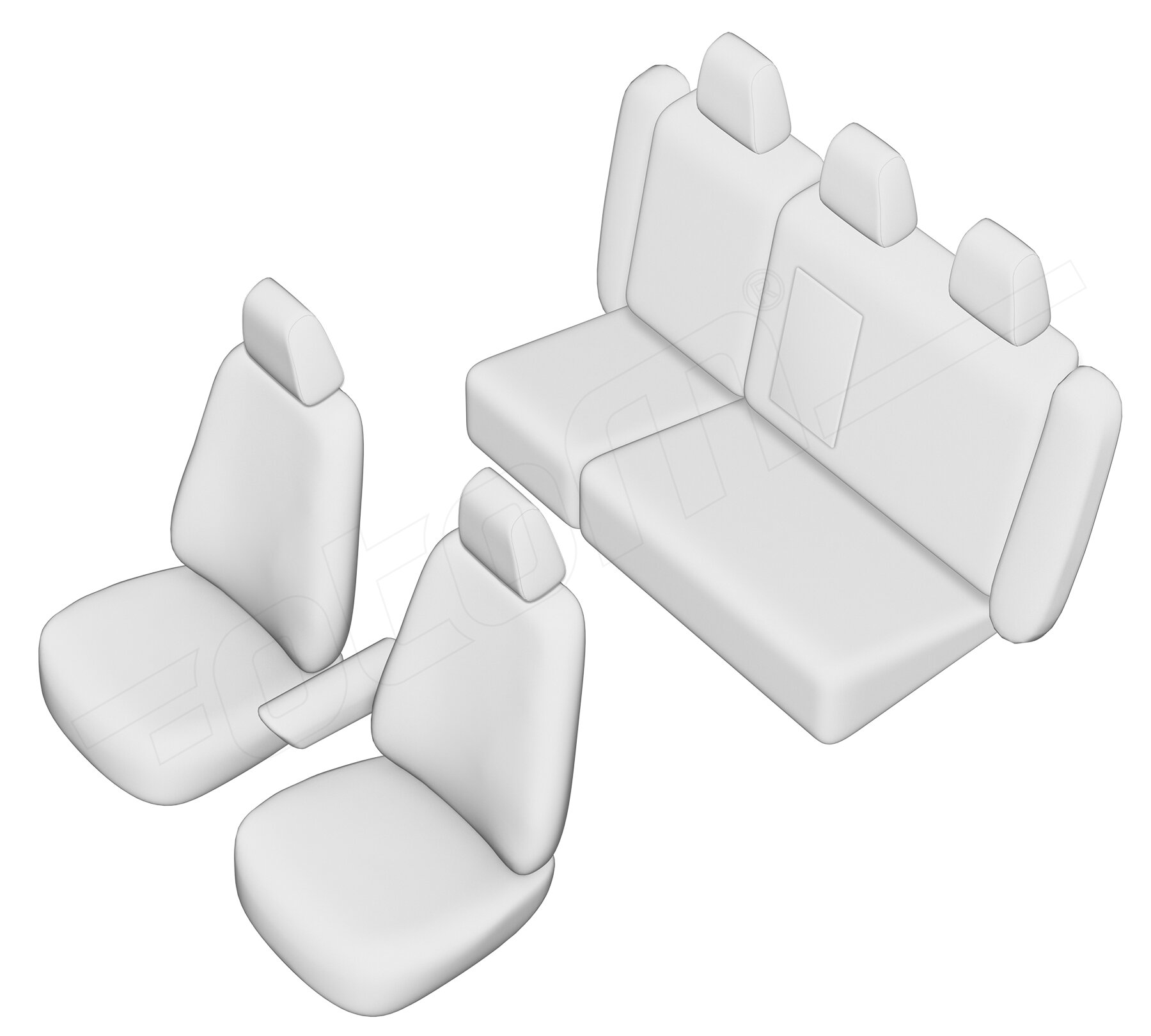 Stoelhoezen Volvo V50 2004-2012, set van 5
