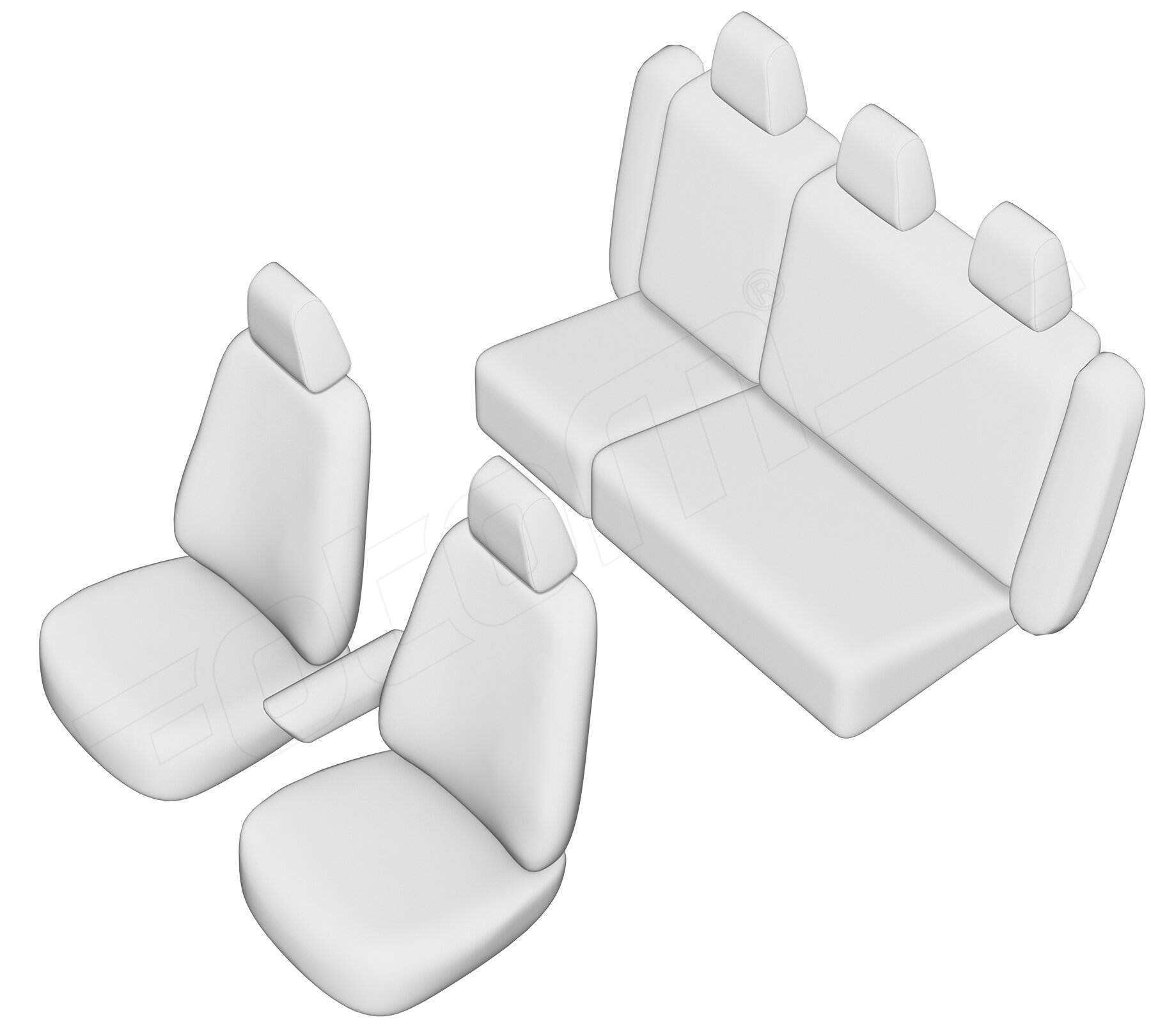 Stoelhoezen Volvo V50 2004-2012, set van 5