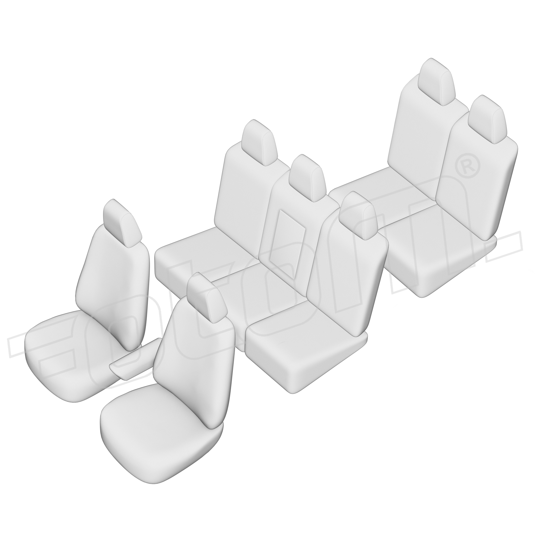 Stoelhoezen Volvo XC90 2002-2014, set van 7