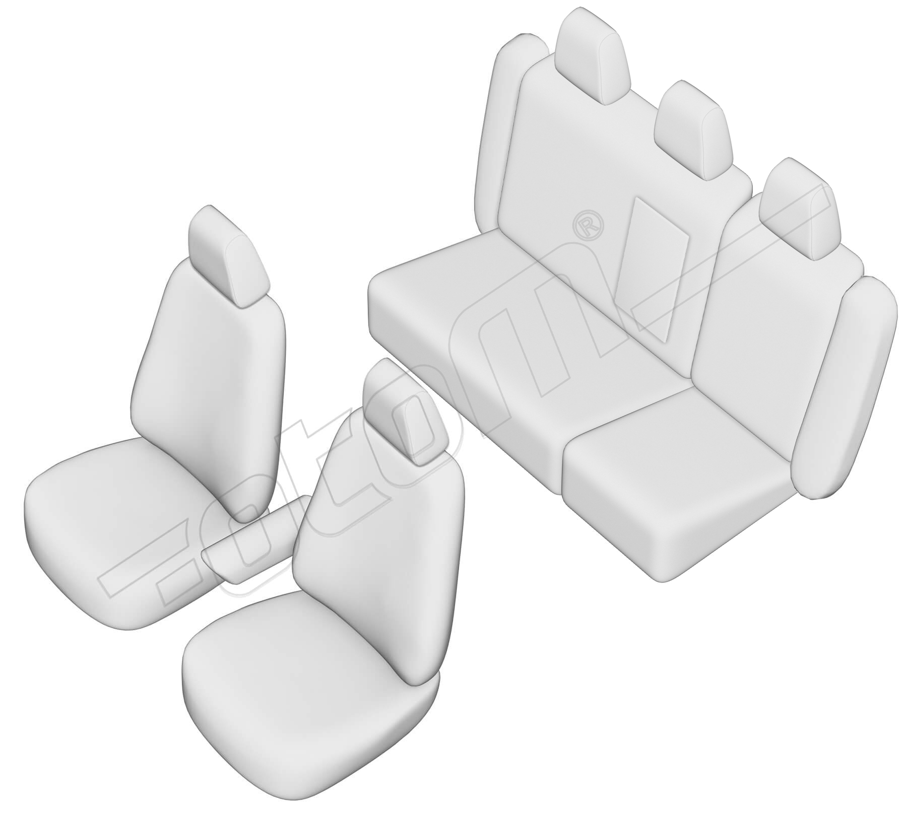 Stoelhoezen Volvo XC70 2000-2007, set van 5