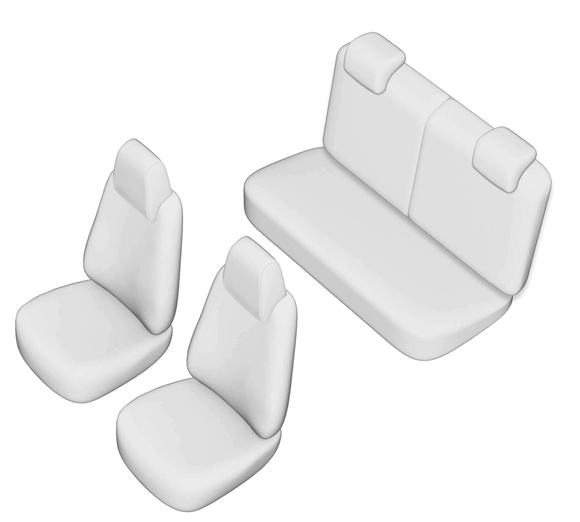 Stoelhoezen Smart Forfour 2014-heden, set van 5